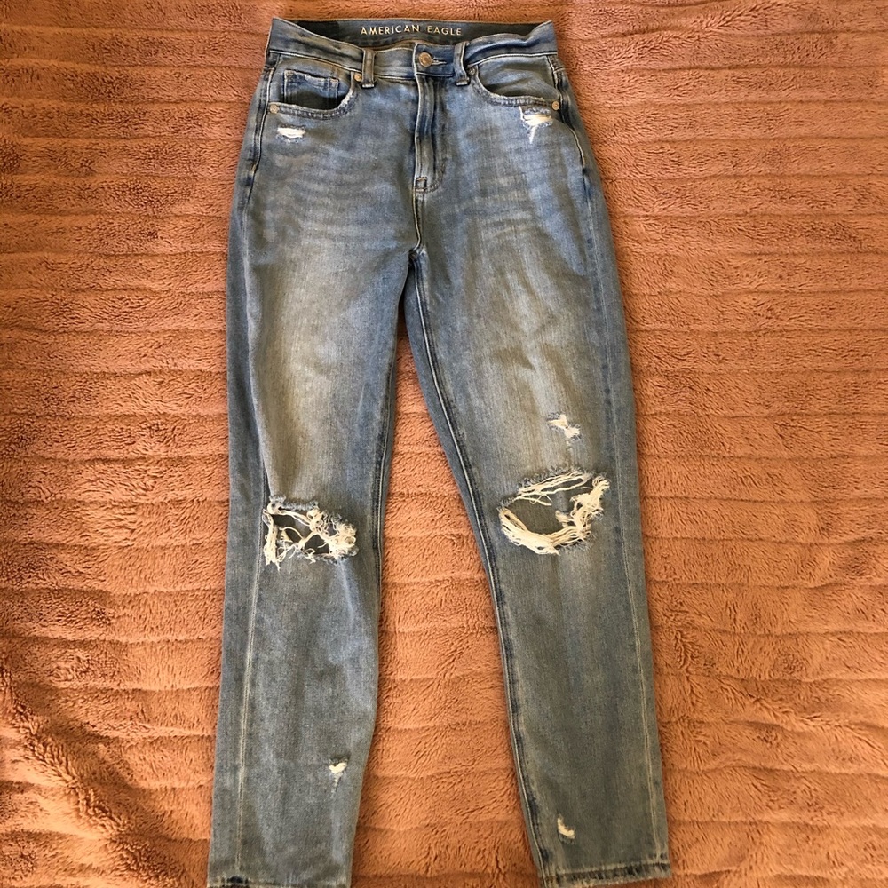 American eagle high waisted ripped jeans